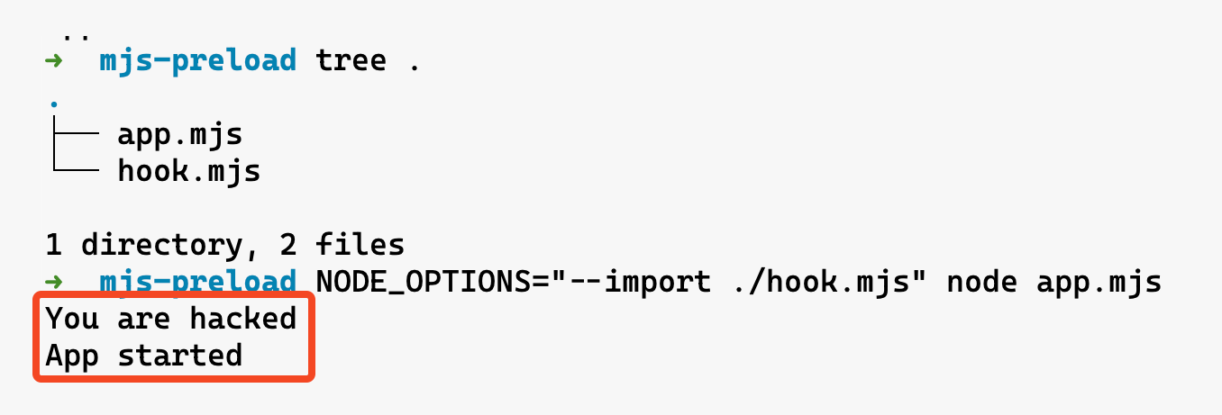 NODE_OPTIONS –import preloading