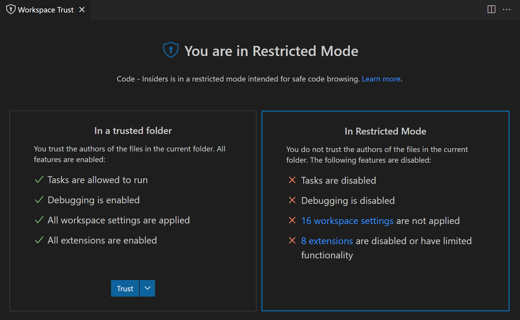 VSCode Workspace Settings